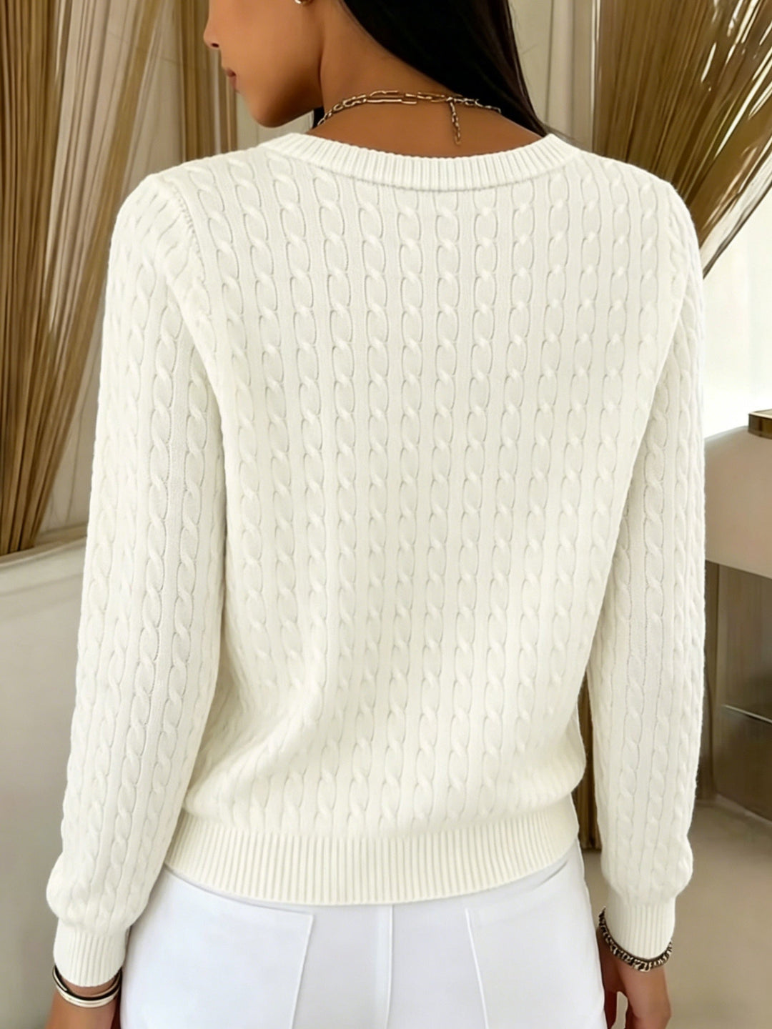 Kitija – Cardigan I Kabelstrik Med Knapper