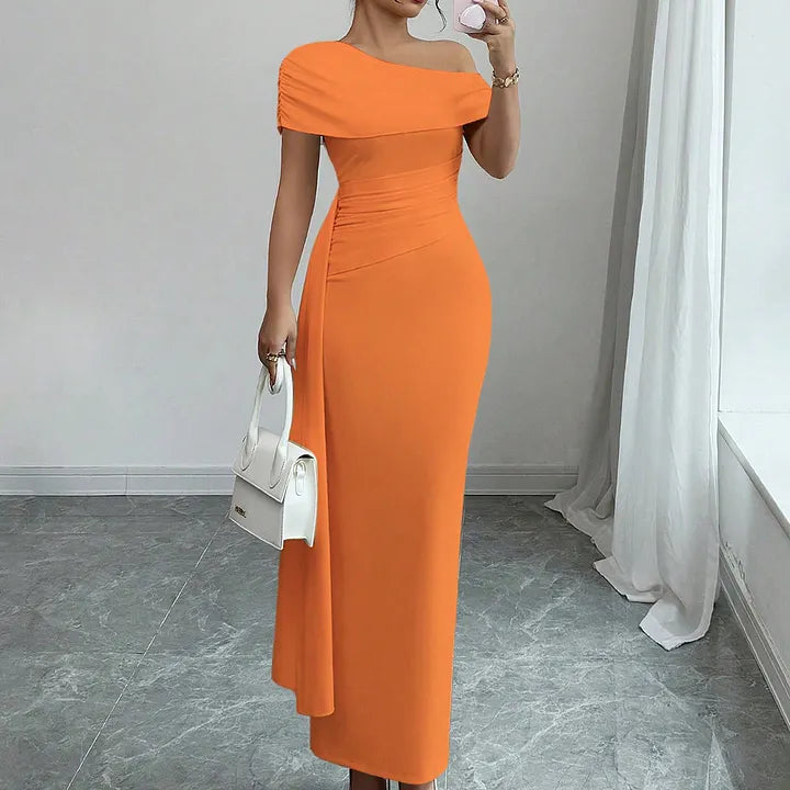 Lisete - Elegant Maxi Kjole Med Én Skulder