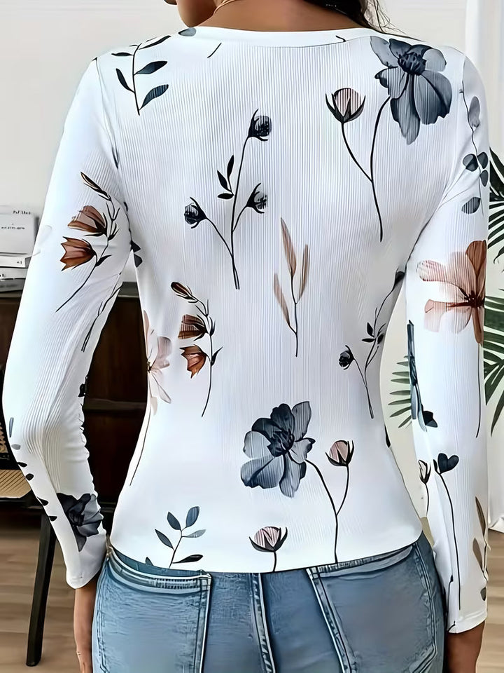 Rabiye – Bluse Med Firkantet Halsudskæring Og Blomsterprint