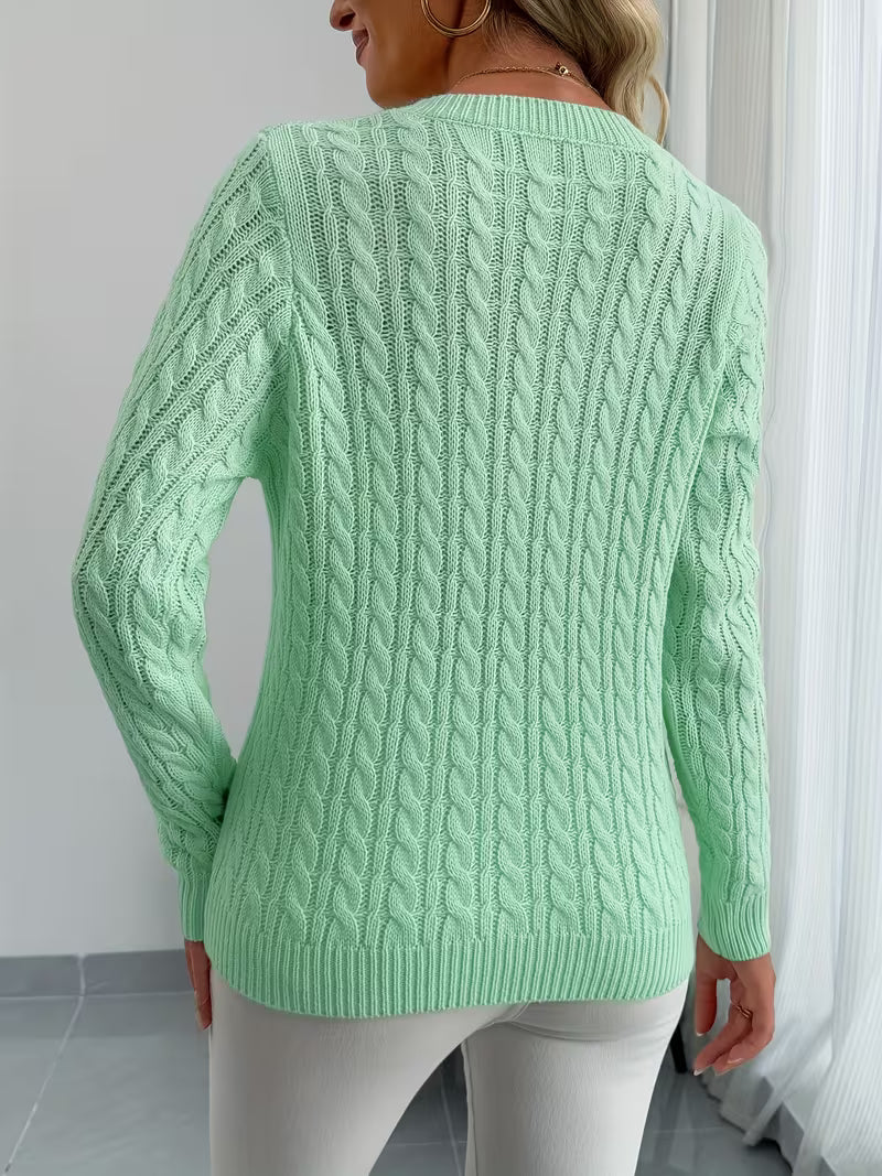 Lenea – Langærmet Sweater I Kabelstrik