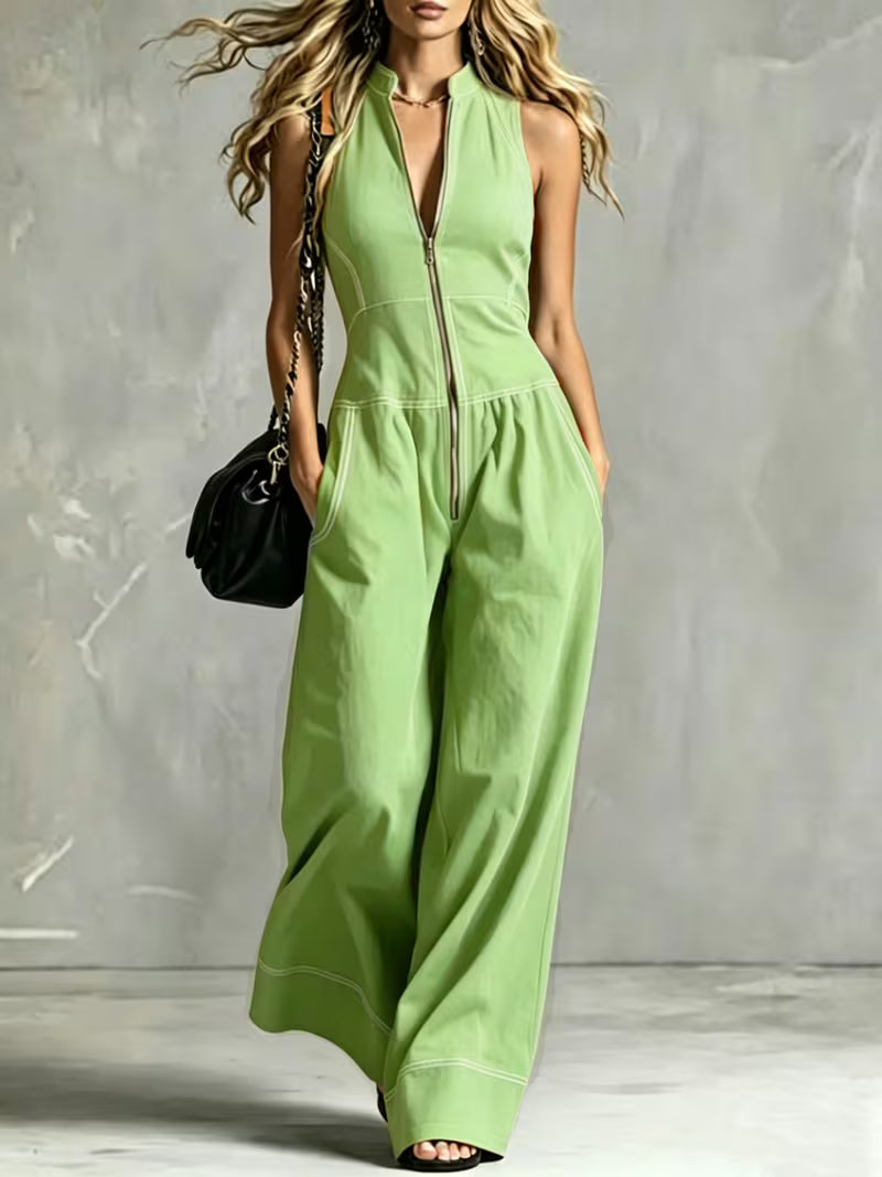 Bryana – Jumpsuit i Patchwork Med Striber