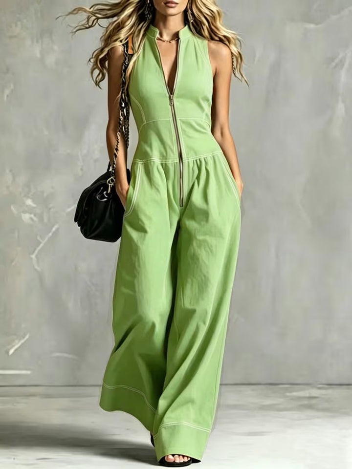 Bryana – Jumpsuit i Patchwork Med Striber