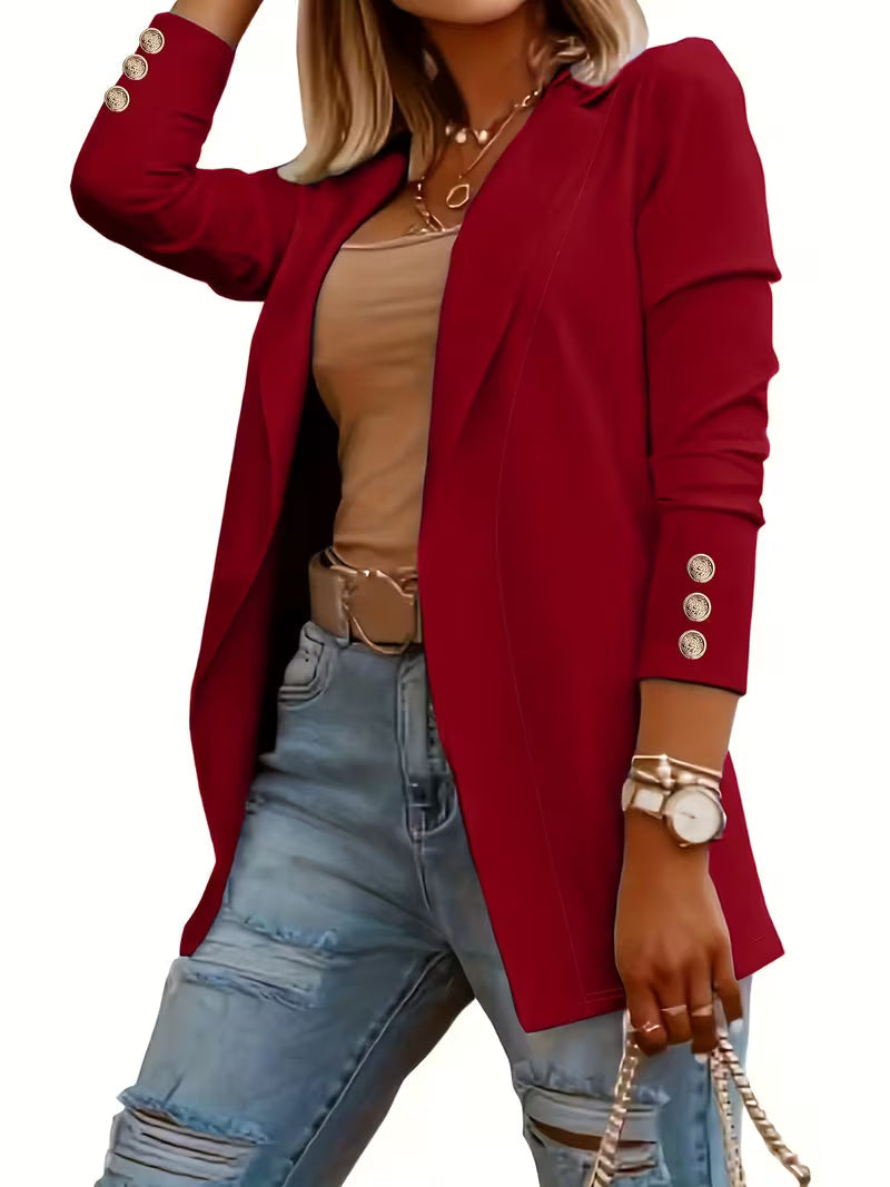 Nikia – Langærmet Blazer Med Dekorative Knapper