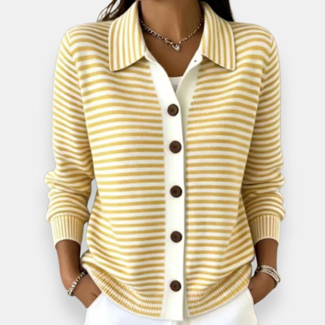 Kerana - Stribet Cardigan Med Knapper