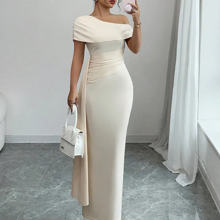 Lisete - Elegant Maxi Kjole Med Én Skulder