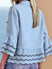 Solenn – Elegant Bluse Med Knapper