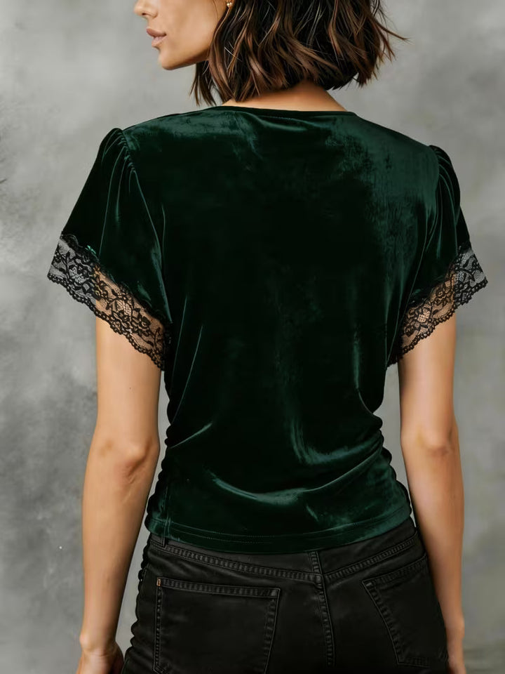 Jalisa – Vintage-Bluse i Svanefløjl