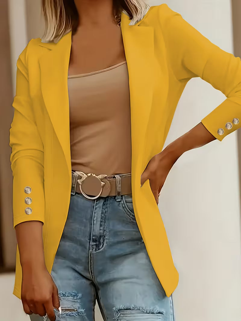 Nikia – Langærmet Blazer Med Dekorative Knapper