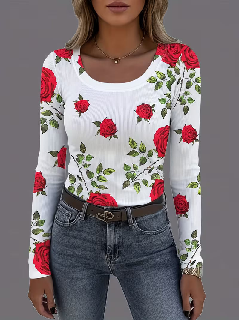 Rabiye – Bluse Med Firkantet Halsudskæring Og Blomsterprint
