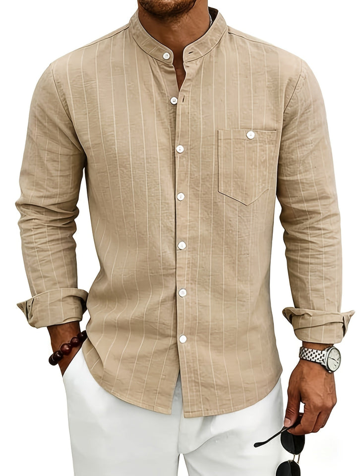 Leslie – Elegant Stribet Linned Skjorte