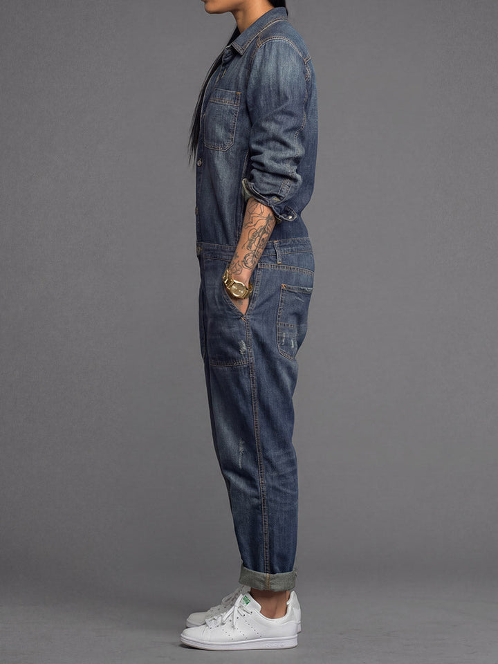 Ravina – Jumpsuit Med Knapper Foran