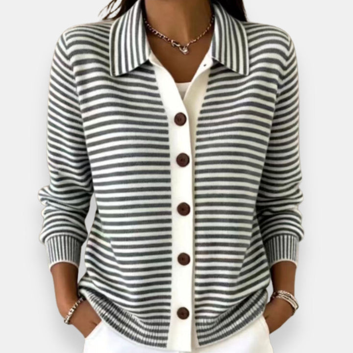 Kerana - Stribet Cardigan Med Knapper