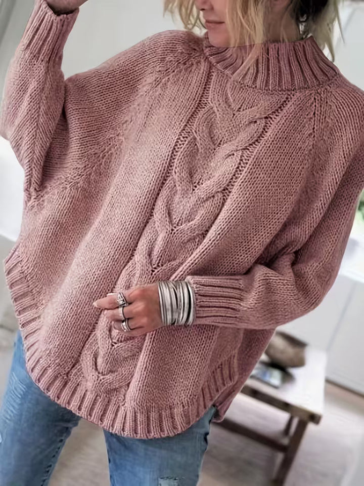 Edeltraut – Rullekravesweater Med Flagermusærmer
