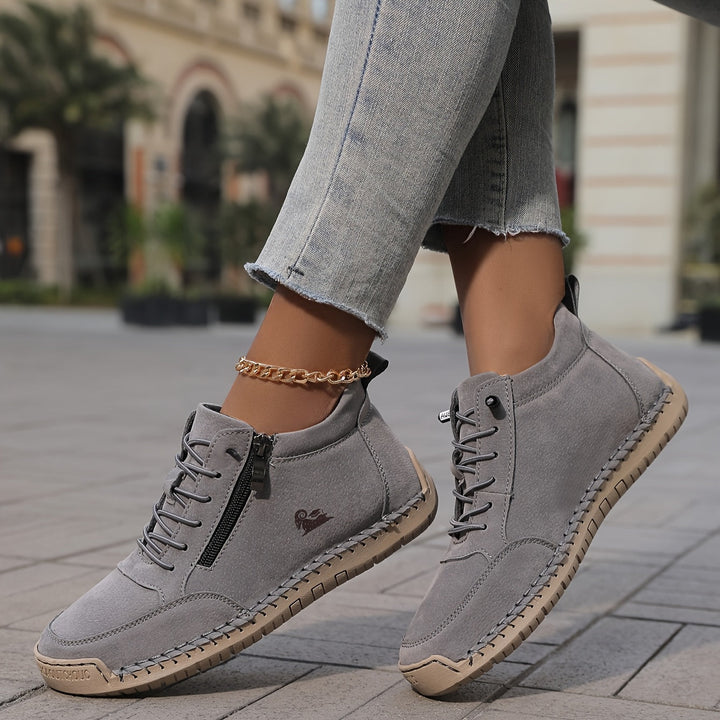 Schreiner – Sneakers Med Snørebånd og Lynlås Samt Kontrastsyninger