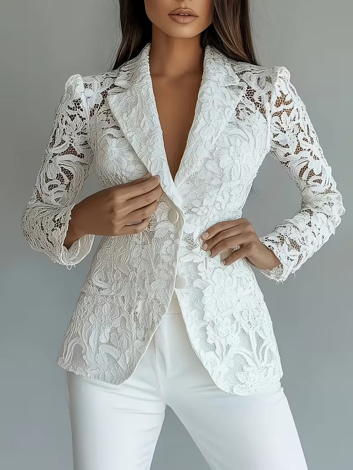 Kyliza – Foret Blazer Med Blomstermønster Til Forår og Sommer