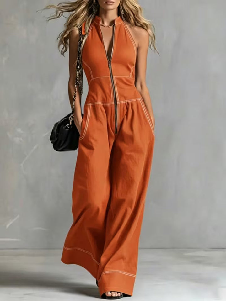 Bryana – Jumpsuit i Patchwork Med Striber