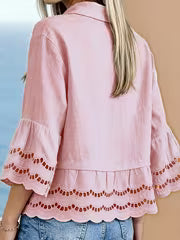 Solenn – Elegant Bluse Med Knapper