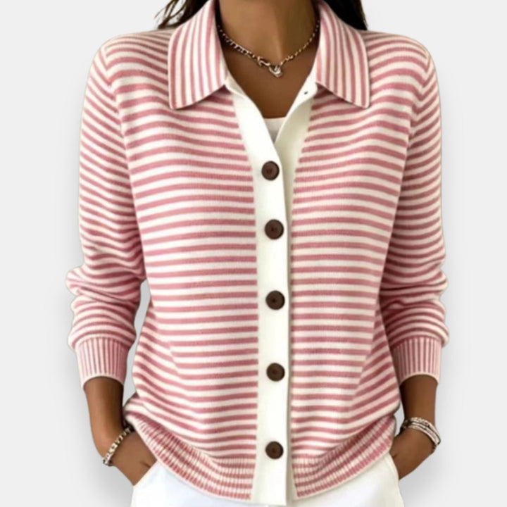 Kerana - Stribet Cardigan Med Knapper