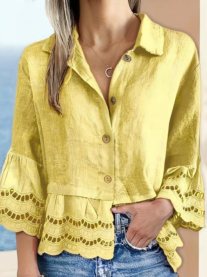 Solenn – Elegant Bluse Med Knapper