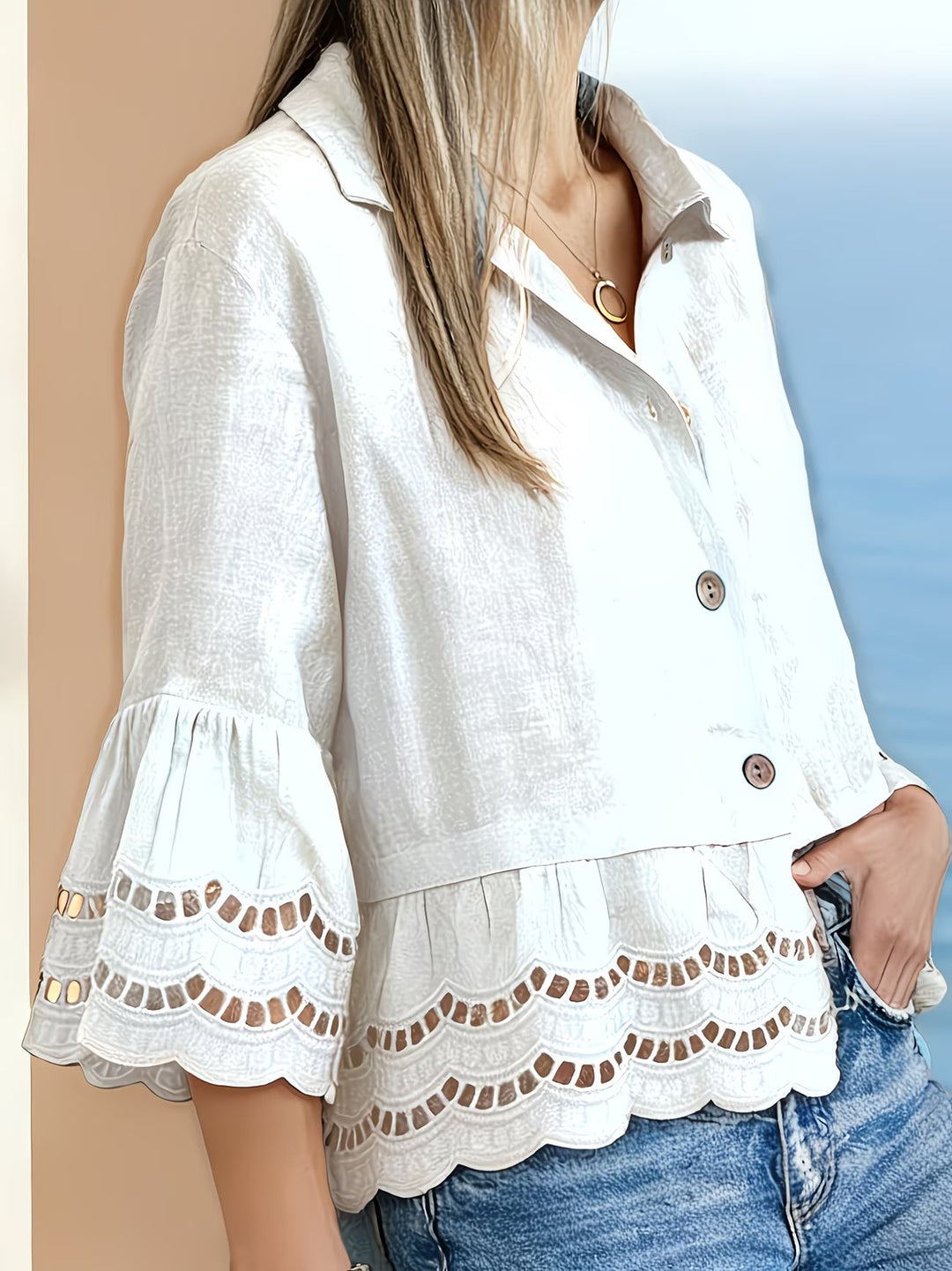 Solenn – Elegant Bluse Med Knapper
