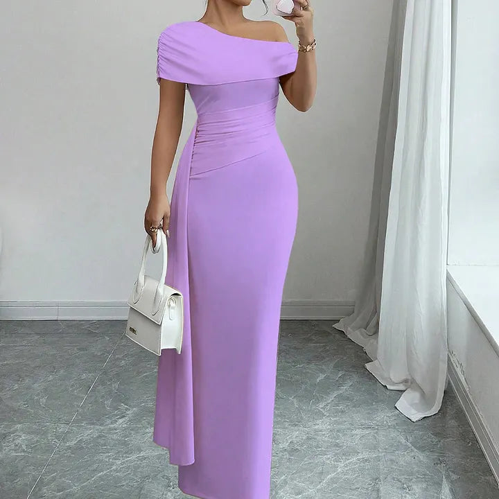 Lisete - Elegant Maxi Kjole Med Én Skulder