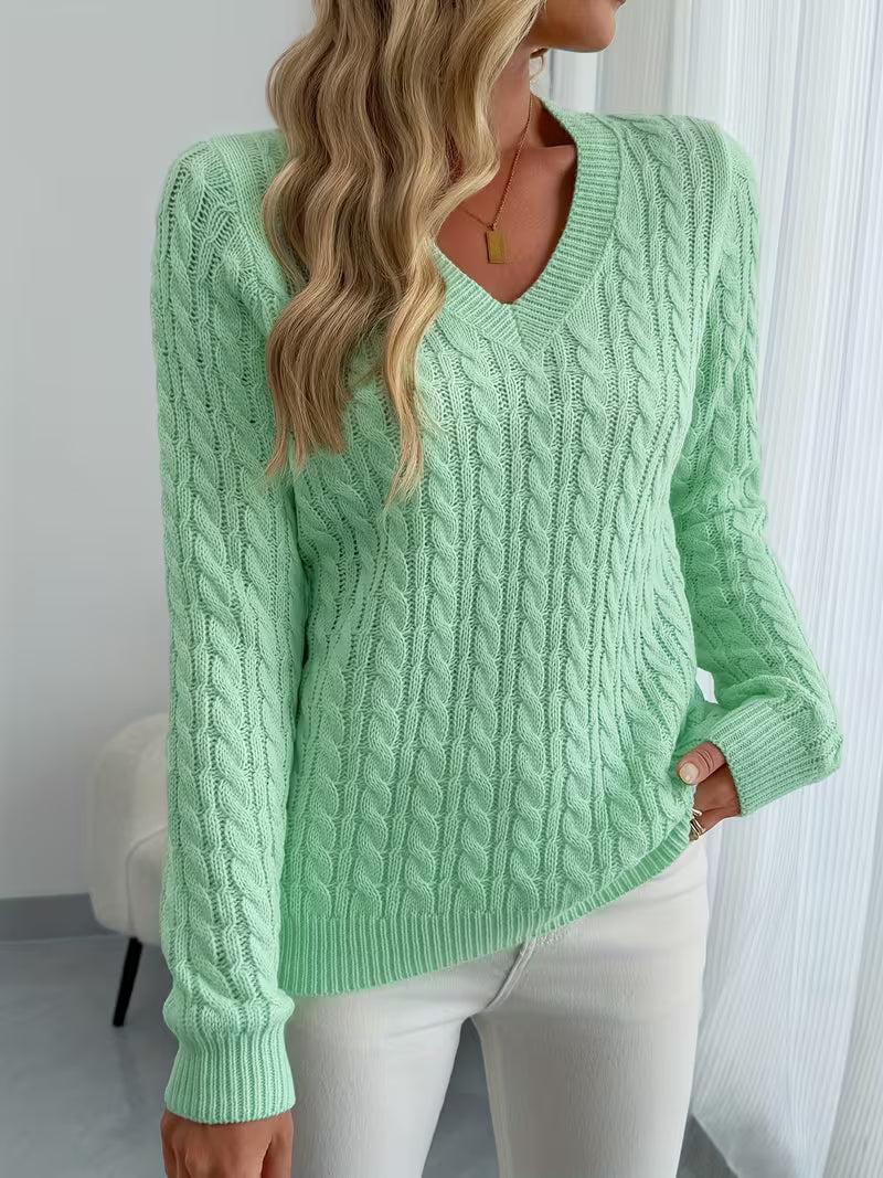 Lenea – Langærmet Sweater I Kabelstrik