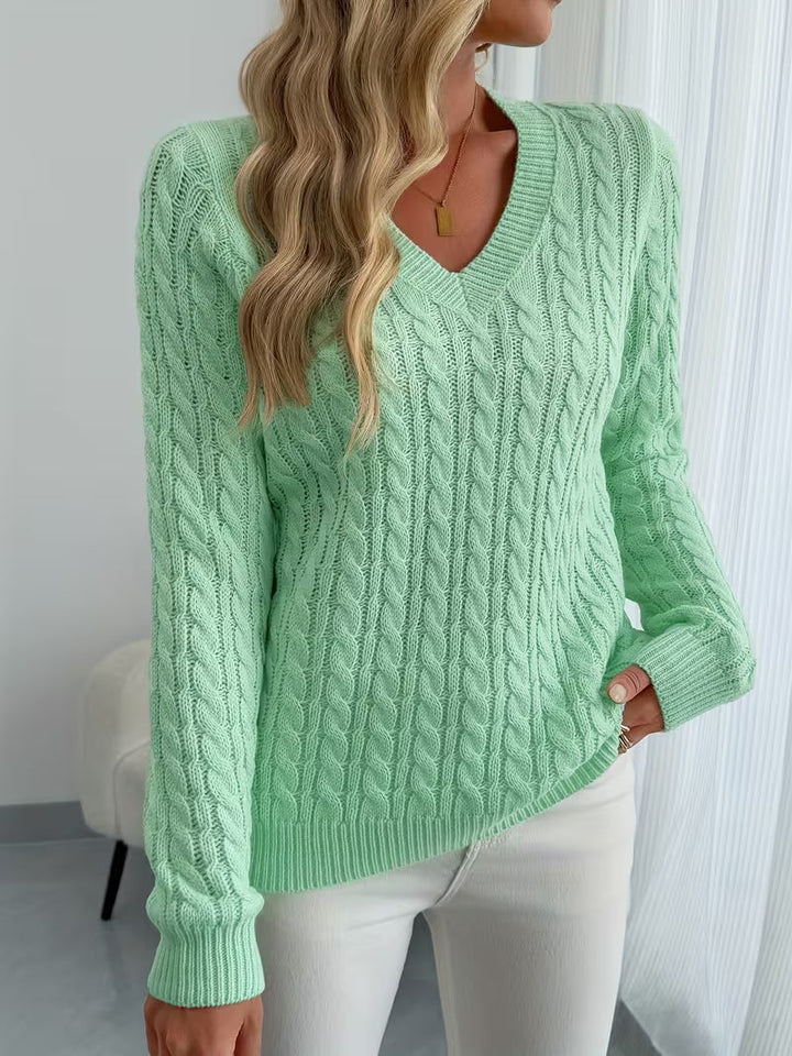 Lenea – Langærmet Sweater I Kabelstrik
