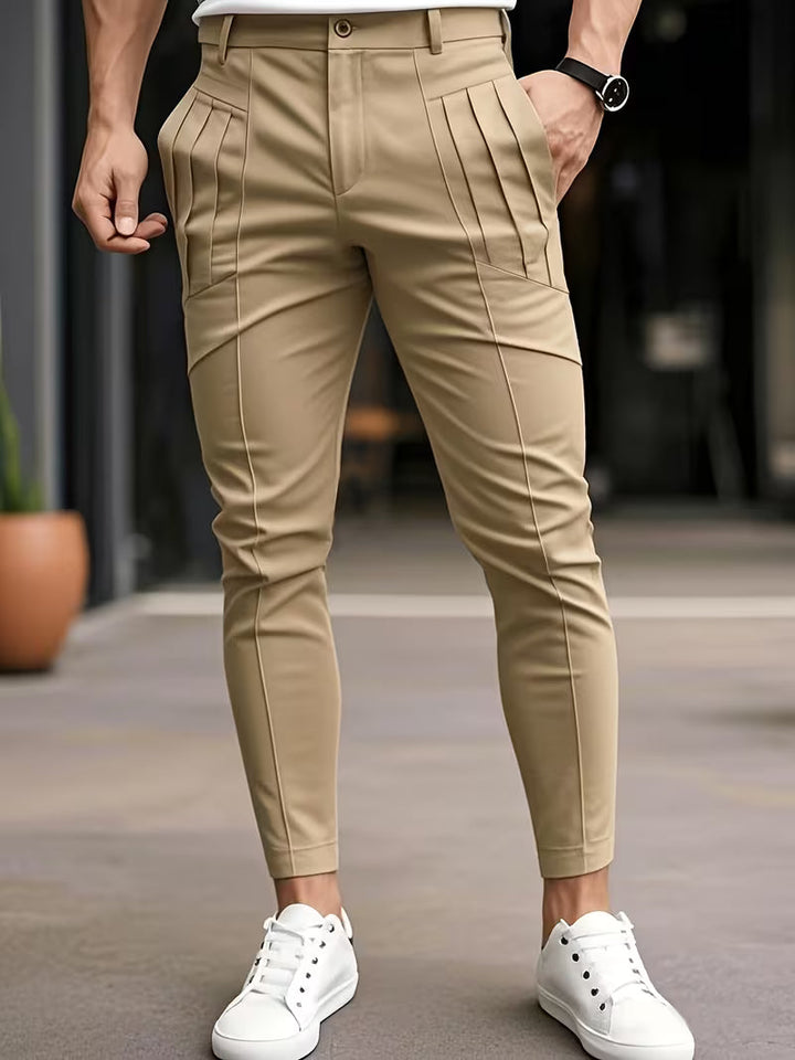 Altmann – Slim Fit Bukser Med Plissering og Lommer