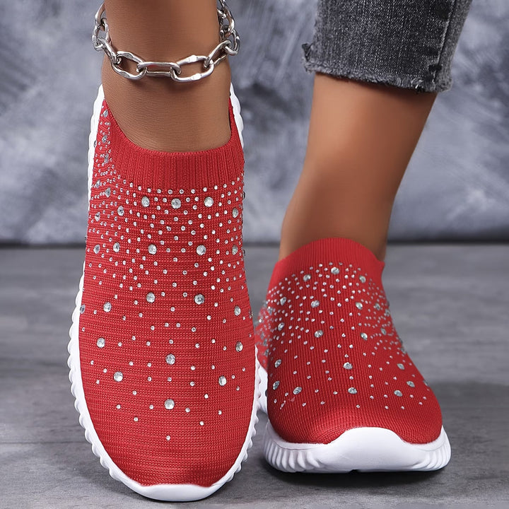 Elizaa - Behagelig Sneaker Med Strasssten