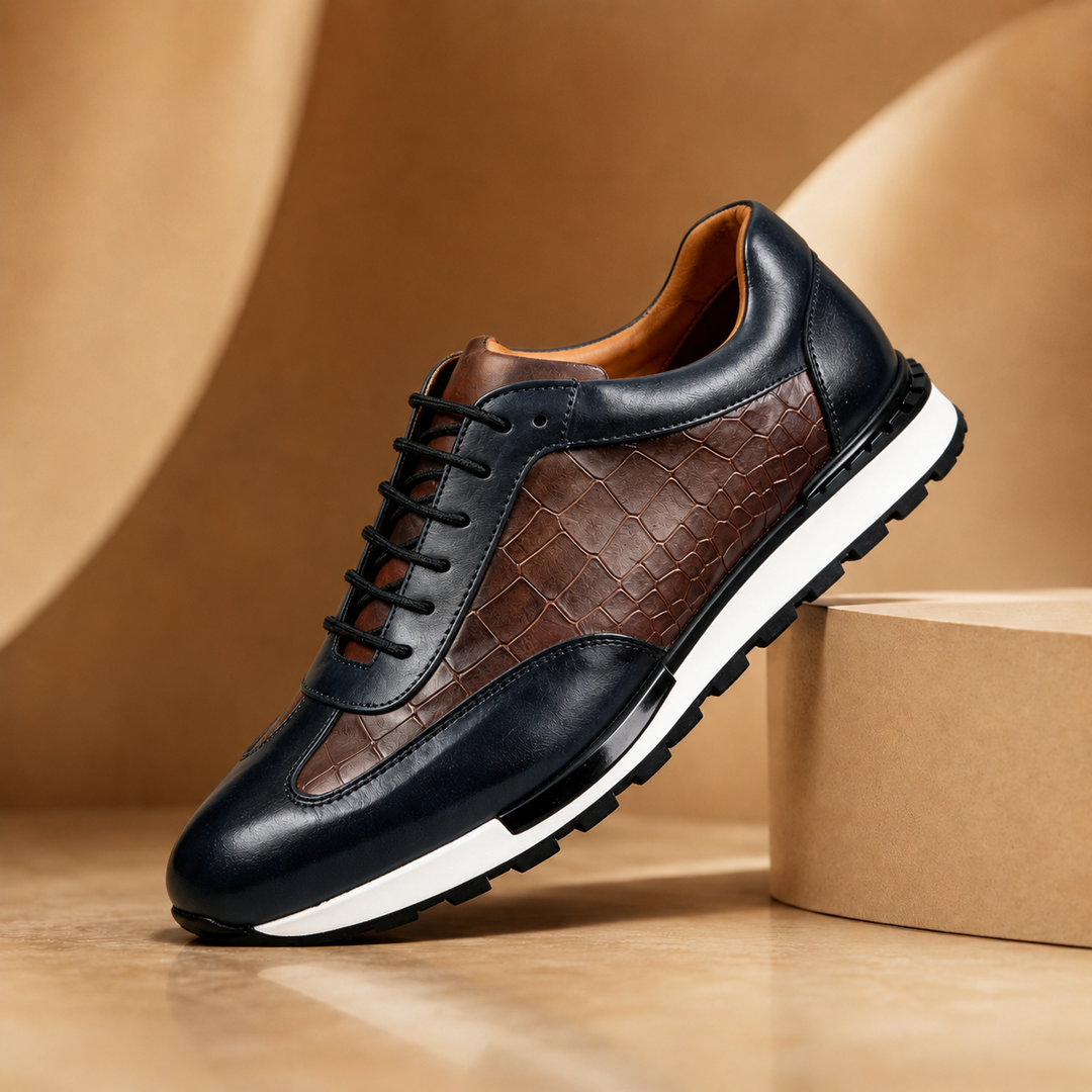 Hubert – Lædersneakers Med Snørebånd