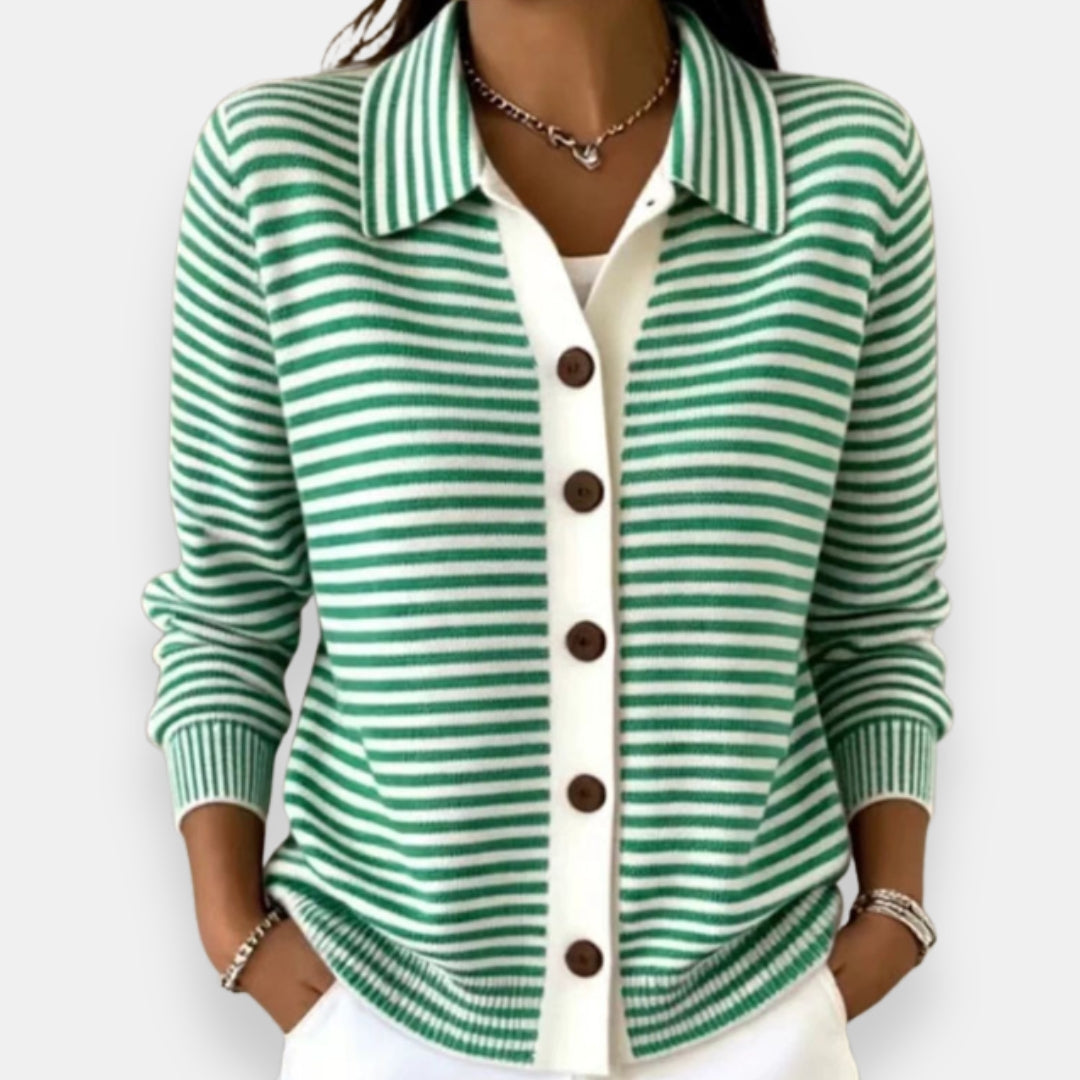 Kerana - Stribet Cardigan Med Knapper