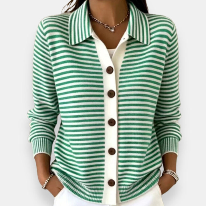 Kerana - Stribet Cardigan Med Knapper