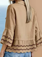 Solenn – Elegant Bluse Med Knapper