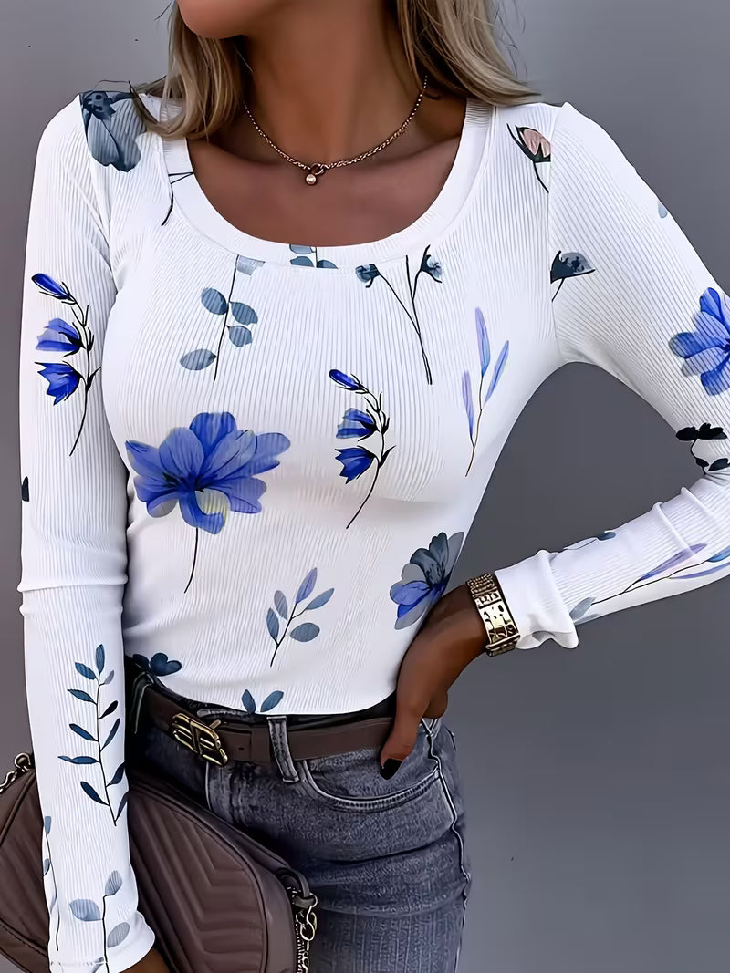 Rabiye – Bluse Med Firkantet Halsudskæring Og Blomsterprint