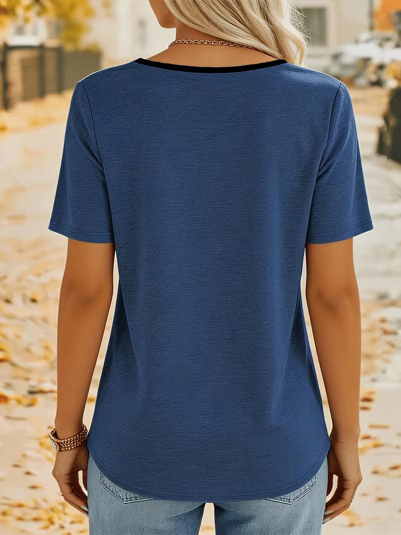 Kaielle - T-shirt Med Korte Ærmer Og Knap