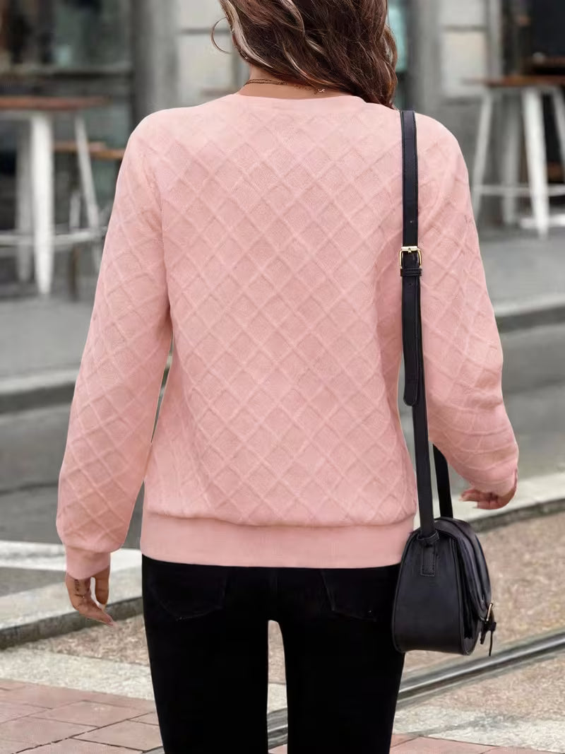 Juliet – Sweatshirt Med Lange ærmer Struktureret Stof og Lynlås i Halsen