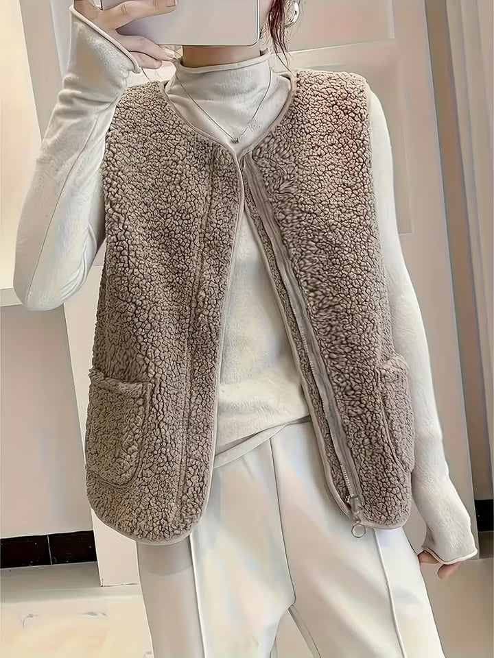 Miona – Blød Fleece Vest Med Lommer