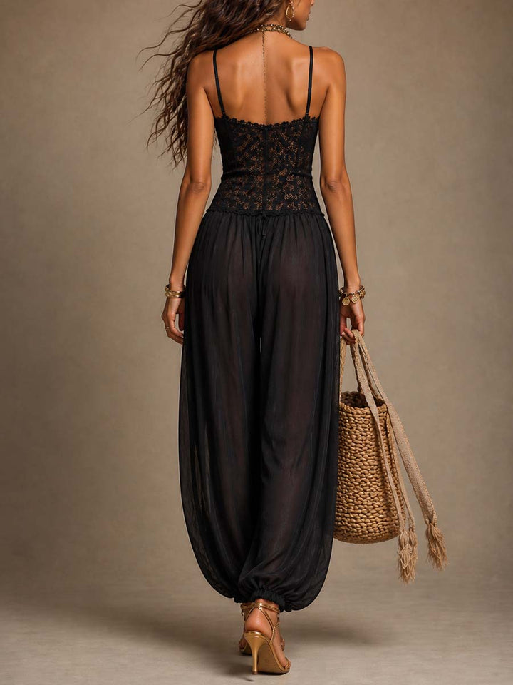 Natya – Vintage-inspireret, Flagrende Jumpsuit I Blonder