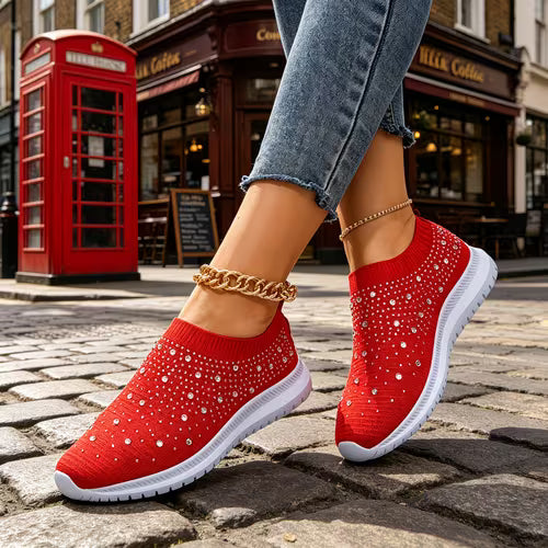 Elizaa - Behagelig Sneaker Med Strasssten
