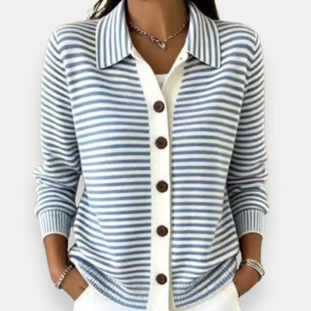 Kerana - Stribet Cardigan Med Knapper
