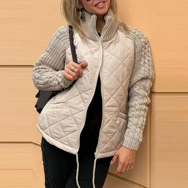 Karoliina - Strikket Patchwork Dun Jakke