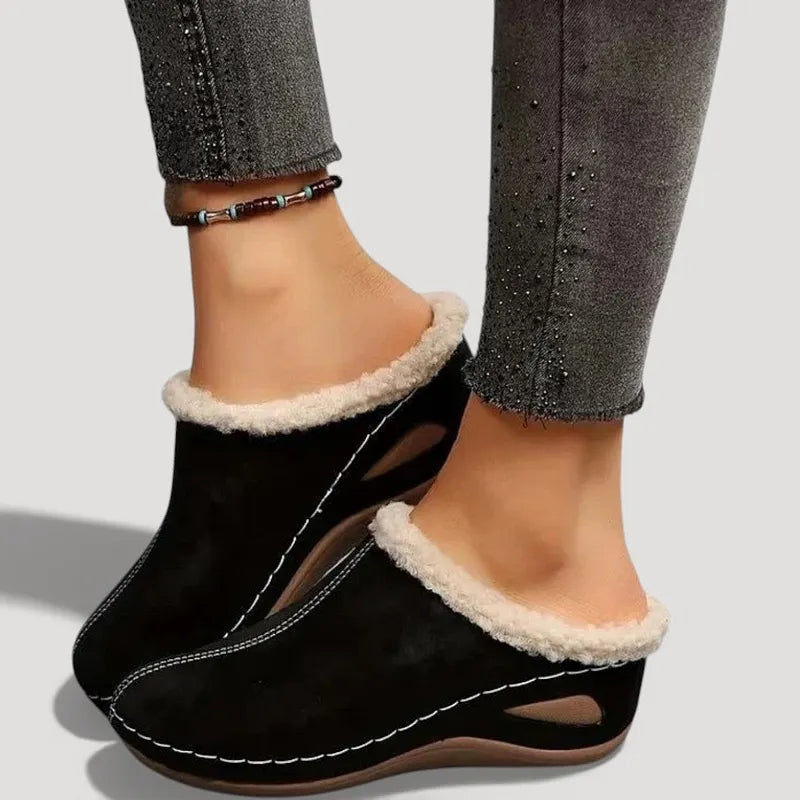 Achly – Plys-denim-platform-tøfler