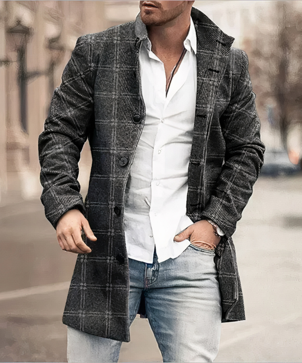 Evans - Klassisk Trenchcoat Med Knapper Foran