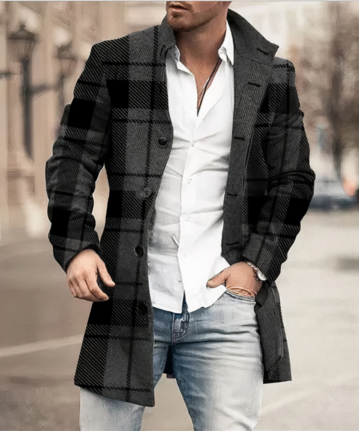 Evans - Klassisk Trenchcoat Med Knapper Foran