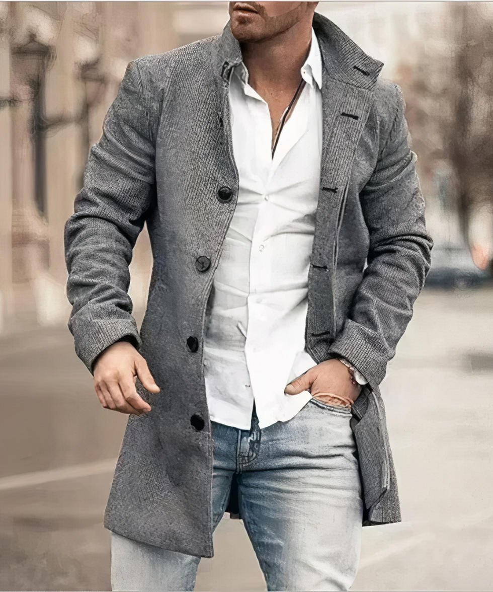 Evans - Klassisk Trenchcoat Med Knapper Foran