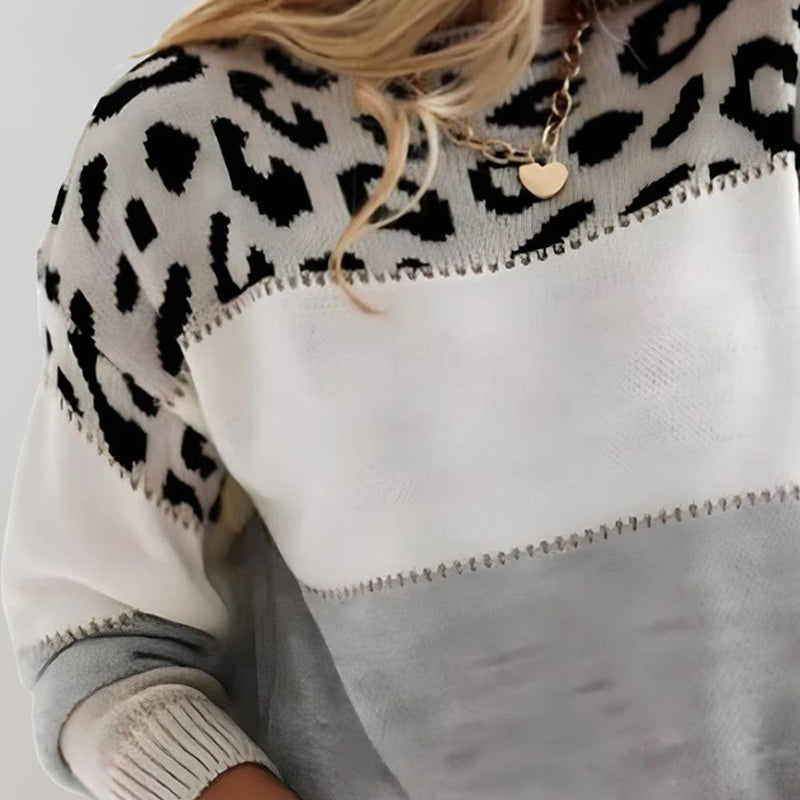 Diletta - Elegant Trøje Med Leopard Mønster