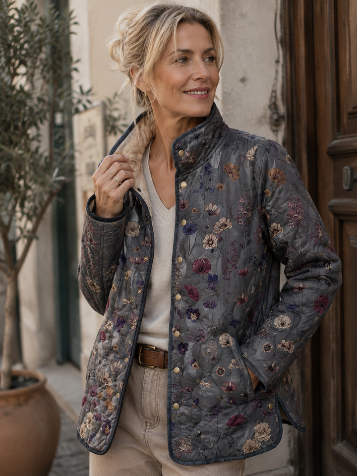 Kizil – Quiltet Frakke Med Blomsterprint