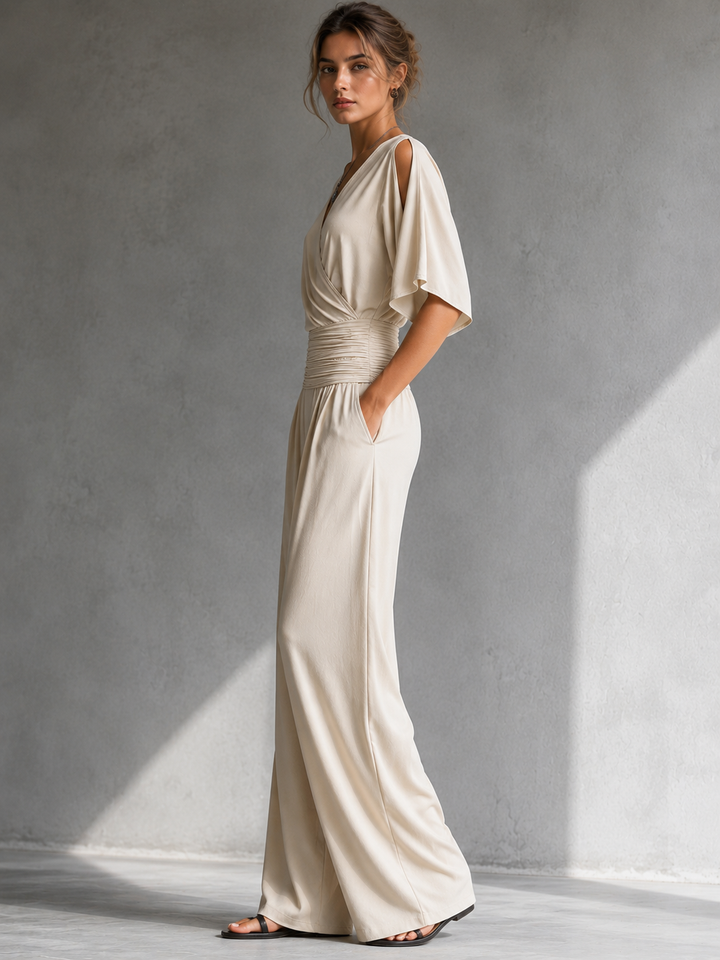 Greene – Jumpsuit Med Krydsede Skuldre Og Brede Ben