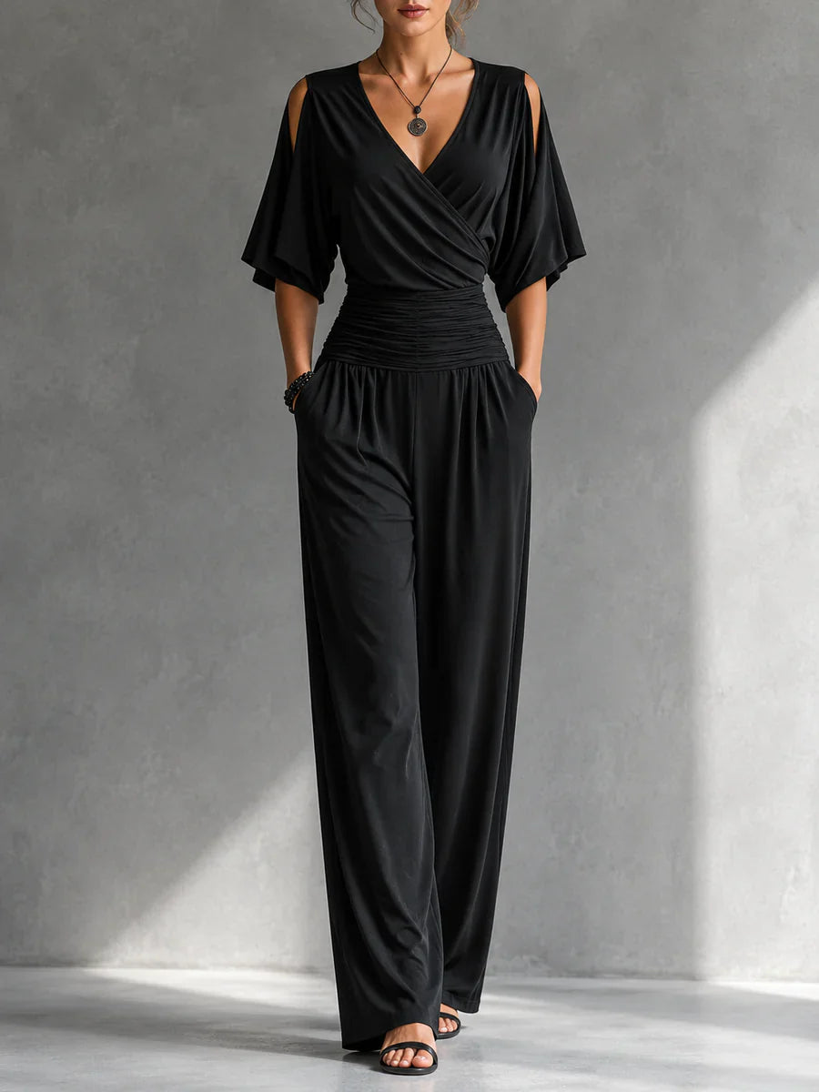 Greene – Jumpsuit Med Krydsede Skuldre Og Brede Ben