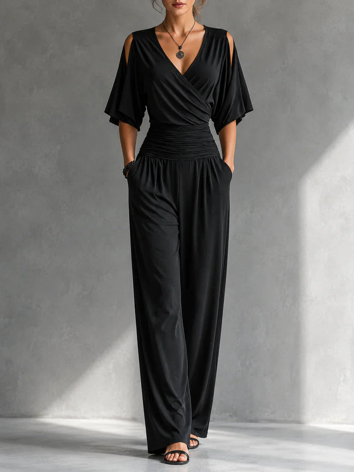 Greene – Jumpsuit Med Krydsede Skuldre Og Brede Ben